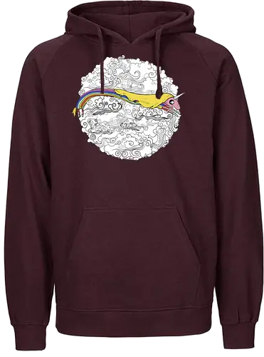 Lady in the sky - adventure, time, Lady, unicorn, Sky, Korn - Fairtrade Hoodie
