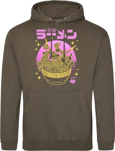 Neon sunset ramen bowl