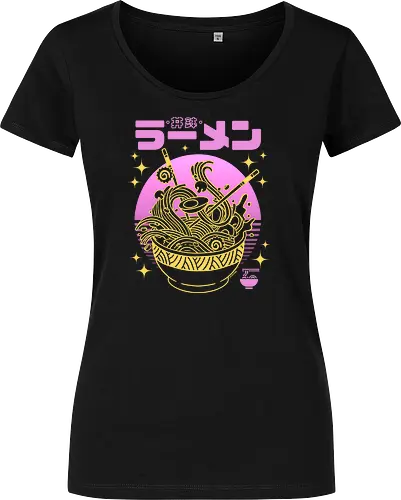 Neon sunset ramen bowl