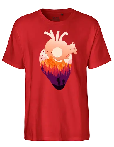 Explore the paths of your heart. - herz, hiking, outdoor, heart - Fairtrade T-Shirt