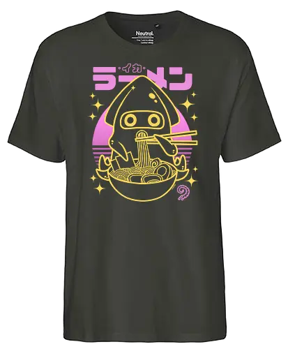 Squid ramen sunset neon - neon, 80s, ramen, gaming - Fairtrade T-Shirt