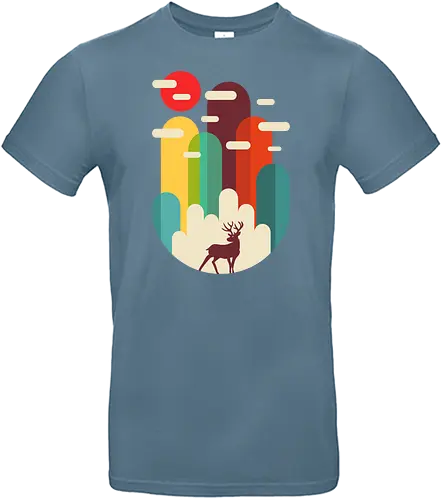 Mountains Deer Minimalist - mountain, berge, hirsch, minimalist - Standard T-Shirt