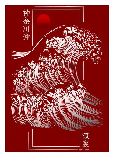 Modern Kanagawa's Wave - Silver