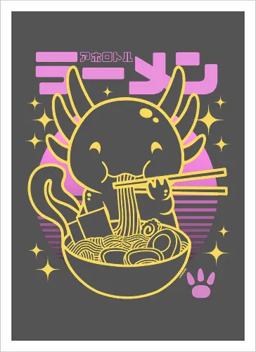 Axolotl ramen sunset neon