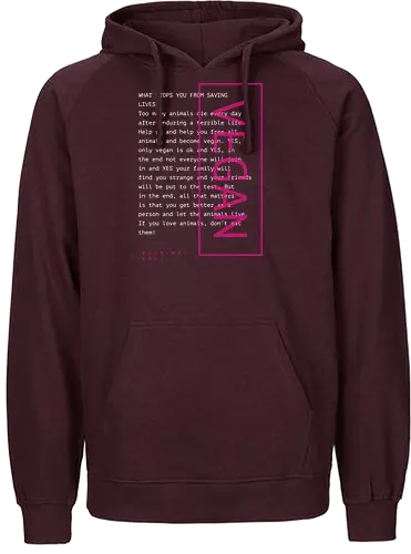 Vegan Text.E-transparent - Fairtrade Hoodie