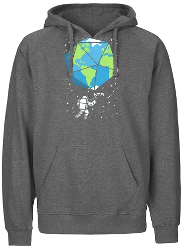 D20 earth astronaut - earth, w20, dice, würfel, astronaut - Fairtrade Hoodie