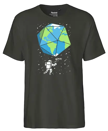 D20 earth astronaut - earth, w20, dice, würfel, astronaut - Fairtrade T-Shirt