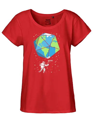 D20 earth astronaut - earth, w20, dice, würfel, astronaut - Fairtrade Girl Shirt