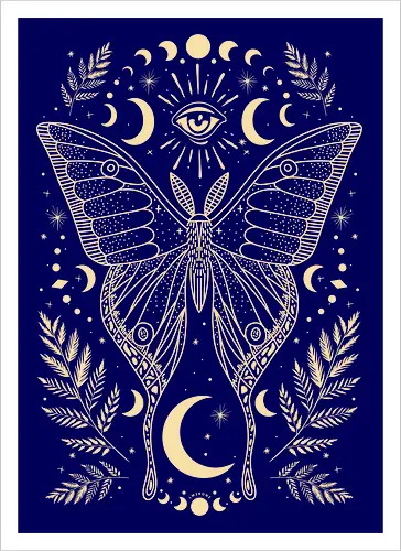 Occult Mystical Moon Moth