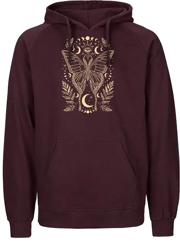 Occult Mystical Moon Moth - occult, witch, mystic - Fairtrade Hoodie