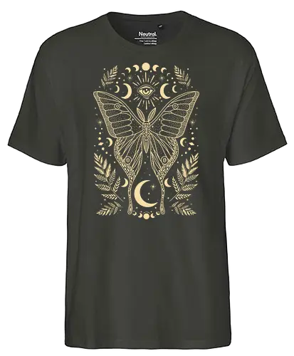 Occult Mystical Moon Moth - occult, witch, mystic - Fairtrade T-Shirt