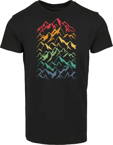 Retro Mountains Lines - mountain, berg, retro, rainbow - Hausmarke Shirt