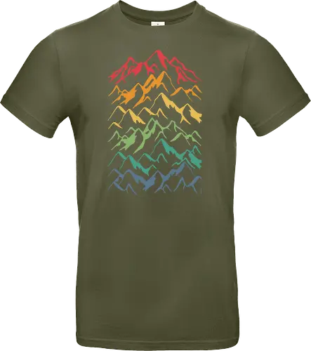 Retro Mountains Lines - mountain, berg, retro, rainbow - Standard T-Shirt