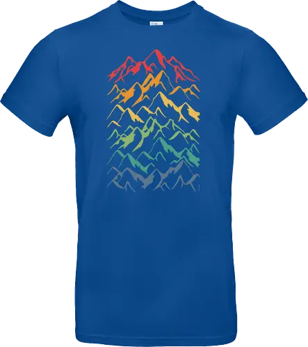 Retro Mountains Lines - mountain, berg, retro, rainbow - Standard T-Shirt