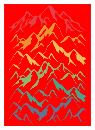 Retro Mountains Lines