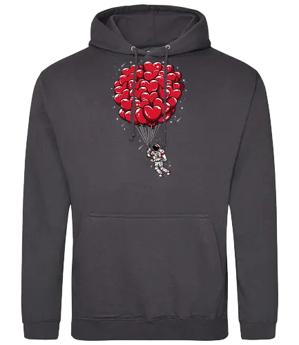 Heart balloon Astronaut - herz, balloon, astronaut, heart - Standard Hoodie