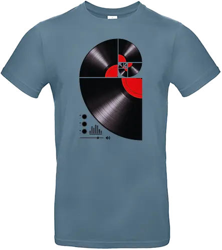 Fibonacci Spiral Vinyl - vinyl, schallplatte, music, fibonacci, maths - Standard T-Shirt