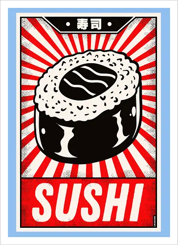 Retro Sushi Vintage Poster