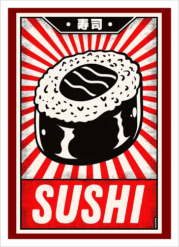 Retro Sushi Vintage Poster