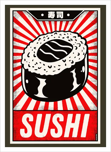 Retro Sushi Vintage Poster