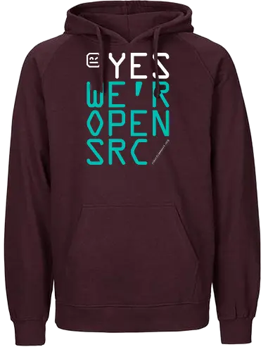 YES WE'R OPEN SRC DARK - robot framework - Fairtrade Hoodie