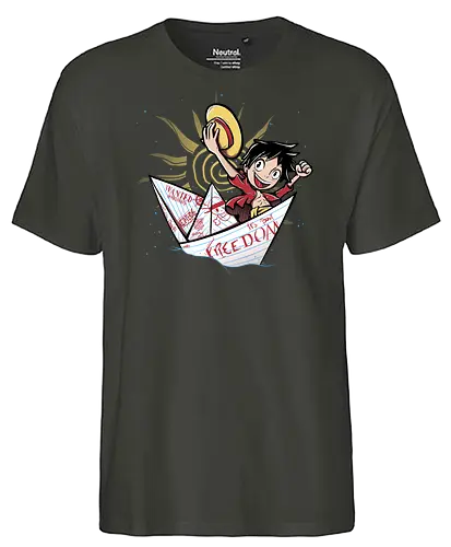 It's about freedom! - luffy, piece, pirate, anime, manga - Fairtrade T-Shirt