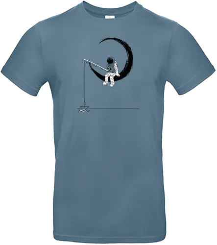 lonely astronaut. - black - moon, mond, astronaut, angeln - Standard T-Shirt