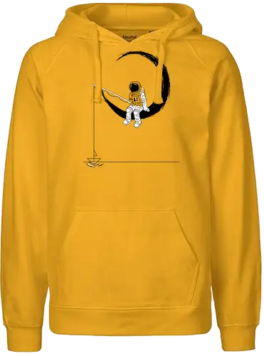 lonely astronaut. - black - moon, mond, astronaut, angeln - Fairtrade Hoodie