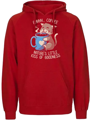 Nature's Little Kiss of Goodness - cat, coffee, love - Fairtrade Hoodie
