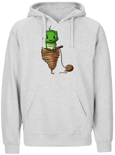Häkelnde Raupe - handarbeit, häkeln, stricken, verdrehte masche - Fairtrade Hoodie