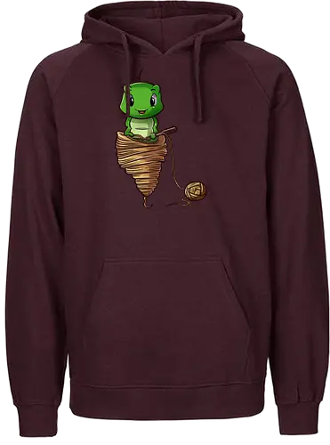 Häkelnde Raupe - handarbeit, häkeln, stricken, verdrehte masche - Fairtrade Hoodie