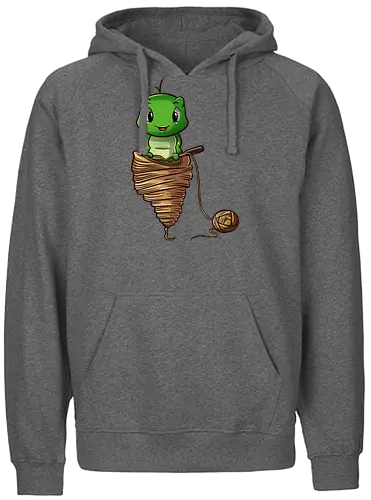 Häkelnde Raupe - handarbeit, häkeln, stricken, verdrehte masche - Fairtrade Hoodie