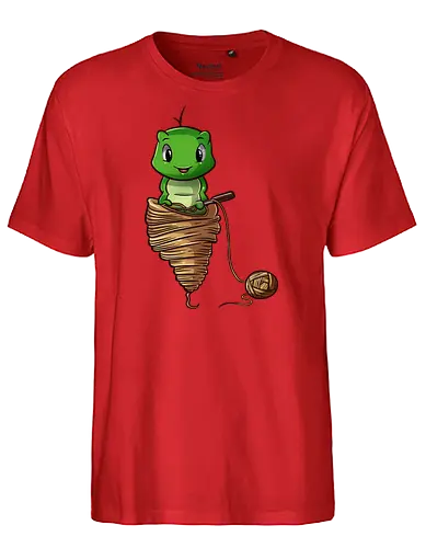 Häkelnde Raupe - handarbeit, häkeln, stricken, verdrehte masche - Fairtrade T-Shirt