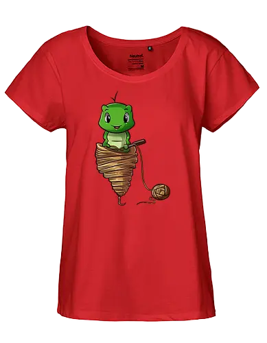 Häkelnde Raupe - handarbeit, häkeln, stricken, verdrehte masche - Fairtrade Girl Shirt