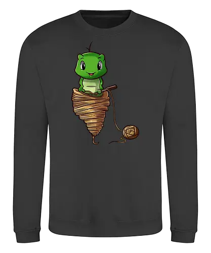 Häkelnde Raupe - handarbeit, häkeln, stricken, verdrehte masche - Sweatshirt