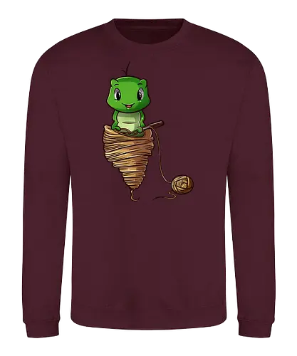 Häkelnde Raupe - handarbeit, häkeln, stricken, verdrehte masche - Sweatshirt