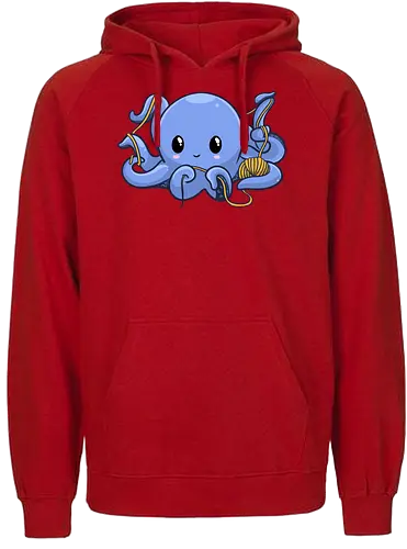 Wickelnder Oktopus - häkeln, stricken, handarbeit, verdrehte masche - Fairtrade Hoodie