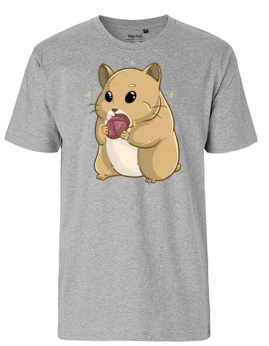 Hamsternder Hamster - häkeln, stricken, handarbeit, verdrehte masche - Fairtrade T-Shirt