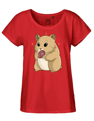 Hamsternder Hamster - häkeln, stricken, handarbeit, verdrehte masche - Fairtrade Girl Shirt