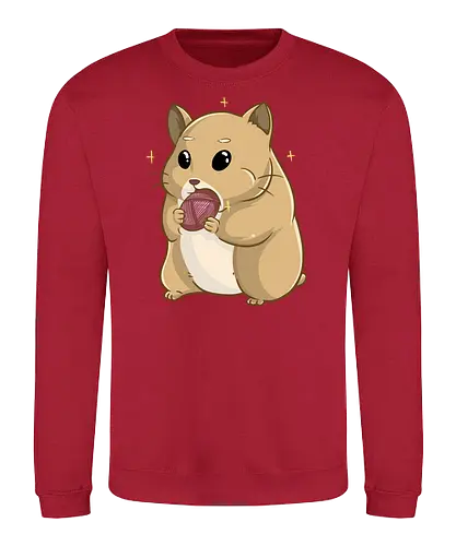 Hamsternder Hamster - häkeln, stricken, handarbeit, verdrehte masche - Sweatshirt