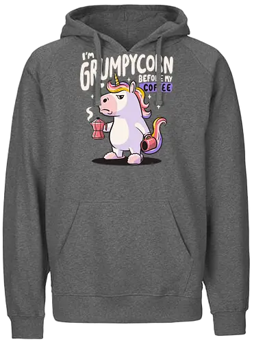 Grumpycorn - unicorn, coffee - Fairtrade Hoodie