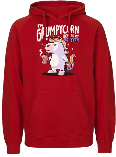 Grumpycorn - unicorn, coffee - Fairtrade Hoodie