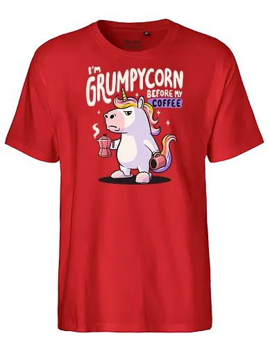 Grumpycorn - unicorn, coffee - Fairtrade T-Shirt