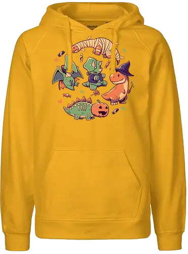 Halloween Dinos - dino, dinosaur, halloween, zombie - Fairtrade Hoodie