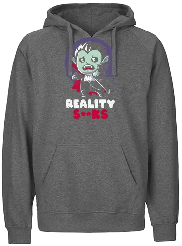 Reality Sucks - vampire, real, Reality, realität - Fairtrade Hoodie