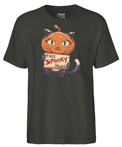 Free Spooky Hugs - cat, pumpkin - Fairtrade T-Shirt