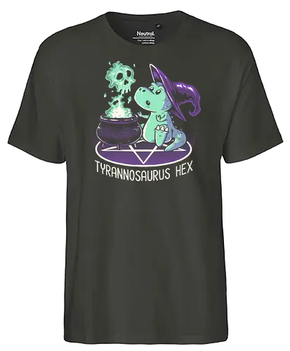Tyrannosaurus Hex - pentagram, witch, dinosaur, tyrannosaurus - Fairtrade T-Shirt