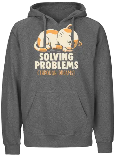 Solving Problems Through Dreams - cat, katze, sleep, Problems - Fairtrade Hoodie
