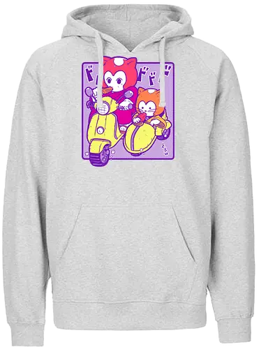 Vroom vroom - cat, katze, Popsicle, bike - Fairtrade Hoodie