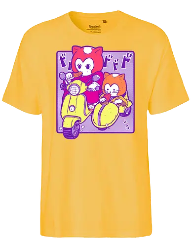 Vroom vroom - cat, katze, Popsicle, bike - Fairtrade T-Shirt